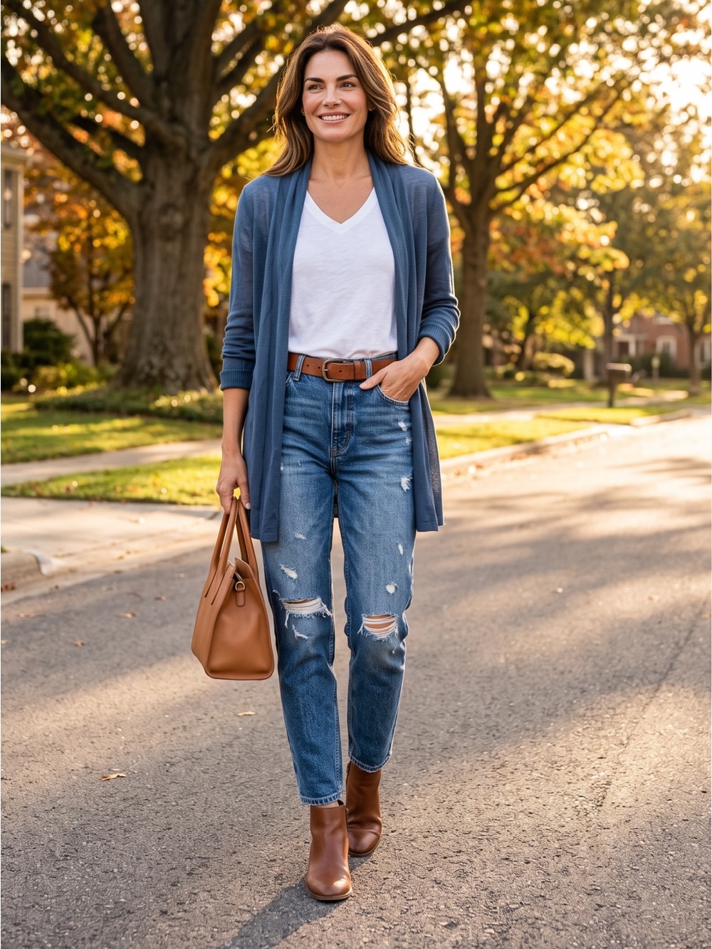 Philosophy Navy Lightweight Open Front Cardigan